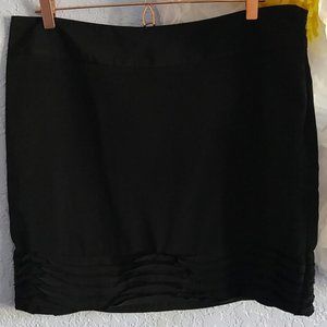 Apostrophe Black Pencil Ruffle Hem Skirt SZ 16